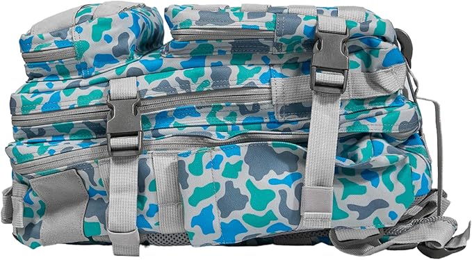 Combat Iron 25L Military Tactical Backpack for Men & Women, Molle Daypack Bug Out Bag, Hiking, Camping, Travel Rucksack with Bottle Holder, Coastal Duck Camo