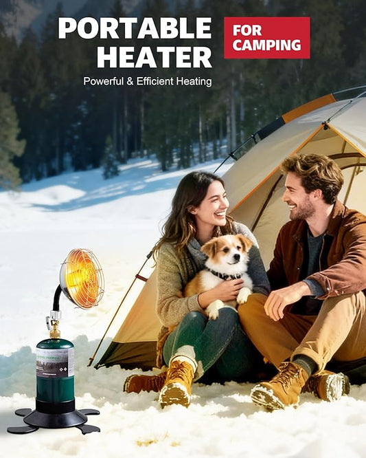 Ravs Portable Propane Heater for Camping, 6500btu Outdoor Tent Heater with Foldable Tank Holder, Multi-Angle Adjustment, Golf Cart Heater for Hiking, Ice Fishing, Hunting, Backyard, Fuel not Included