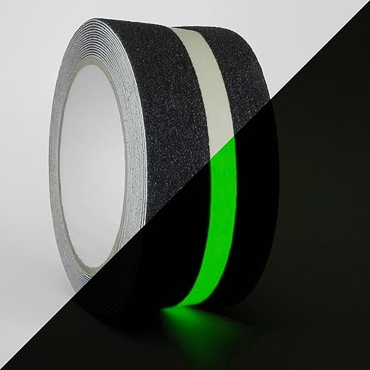GGR Supplies T.R.U. NST-20 Non-Skid Tape 60 ft. Length Safety Way 60 Grit Anti Slip Traction Tape 32 Mil No Slip (2 in. x 60 ft. (50mm Wide), Black with Glow Insert)