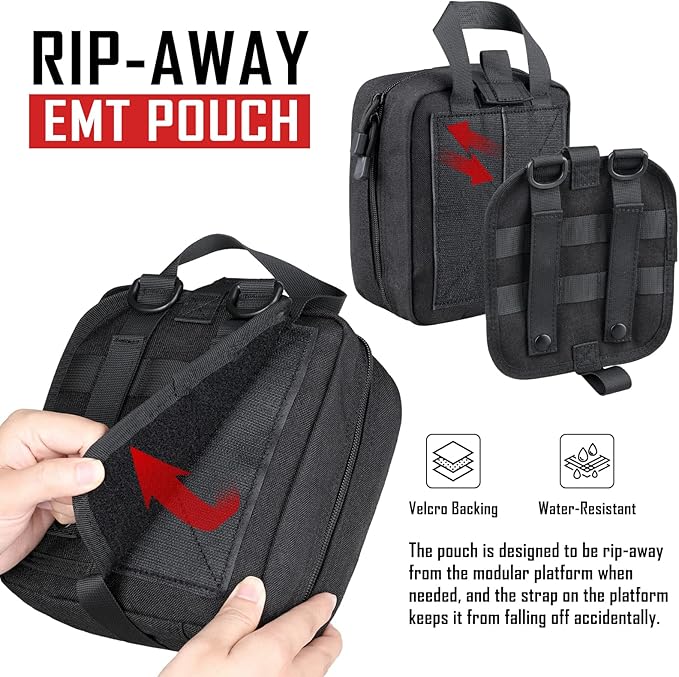 LIVANS 1000D First Aid Bag Empty Medical Ifak Pouch Molle EMT Pouches Rip-Away Tactical Military Trauma Emergency Medic Bag
