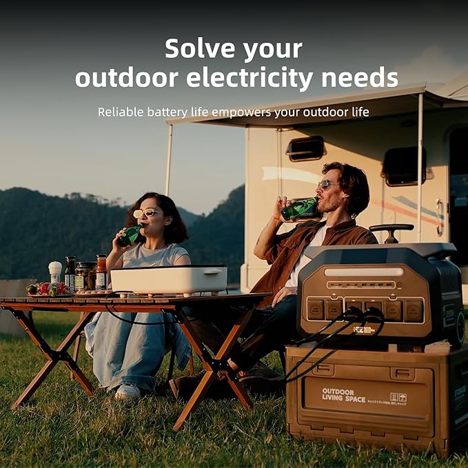 IEE 2400W Portable Power Station P2400, 2048Wh Solar Generator, 1800W AC Charging & 1000W Solar Charging, LiFePO4 Battery Power Station for Home Backup, Power Outage, Camping, RV, Emergencies
