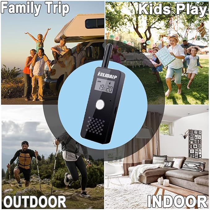 T-M16 Small Walkie Talkies,Portable Two Way Radio with Earpiece & Mic Set Headsets,VOX Hands Free for Restaurants,Hotel,Sports & Outdoor Activities,Hospitals,Tourism,Black 2 Pack