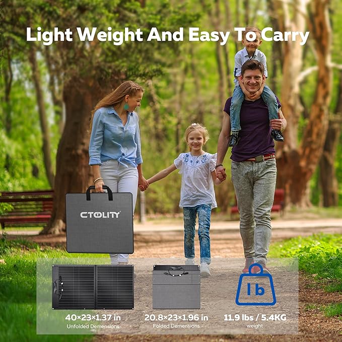 100W Portable Solar Panel for Power Station, 24% High Efficiency ETFE Foldable Solar Panel Charger, XT60, MC4 Output, IP68 Waterproof, for Outdoor Camping, RV, Emergency Power Supply