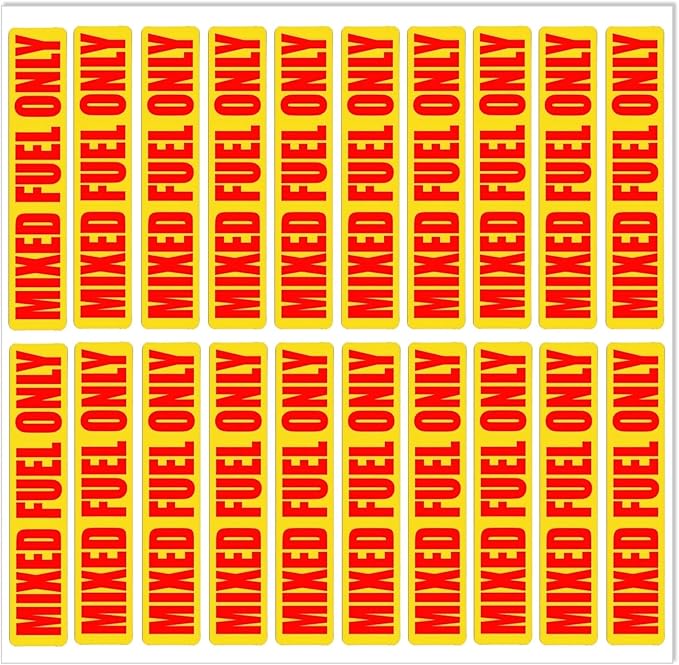 20PCS Mixed Fuel Only Stickers for Oil Gas Can Sign Truck Boat Decals Car Labels 3.25 X 0.75 Inch