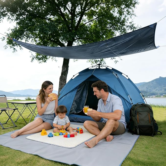 REDCAMP Waterproof Camping Tent Tarp - 83" x83'', 4 in 1 Multifunctional Tent Footprint for Camping, Hiking and Survival Gear, Lightweight and Compact