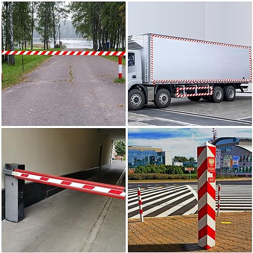 Reflective Tape, 2 Inch x 65 Feet, Red White High Viscosity Safety Reflective Stickers Outdoor Waterproof for Trailers, Bikes, Cars