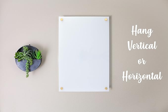 Acrylic Dry Erase Board for Wall with Stylish Border - Shipped Next Day, Made in USA, Non-Magnetic Whiteboard, Wall Mounted Board, Easy to Clean (White - 12x18)