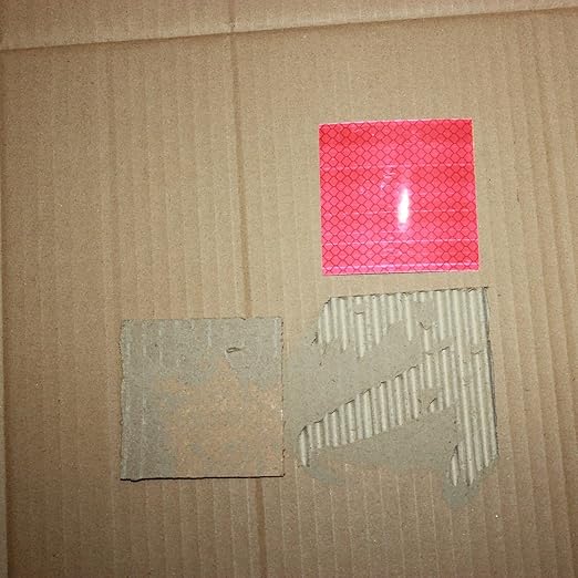 Non Fading Red Reflective Stickers 3 inch X 3 inch, Outdoor Waterproof High Visibility Warning Safety Adhesive Reflector Tape (100 Pcs)
