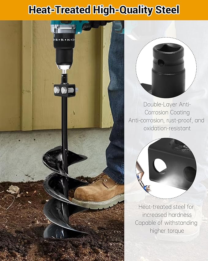 MHA50C 1/2" Mobile Home Anchor Driver Tool - Center-type Ground Anchor Drill Adapter for Helical Ground Anchors with Square Kits