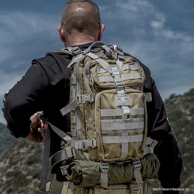 MAXPEDITION Falcon-II Backpack, 23L Tactical Backpack, Survival Pack, Bug Out Bag, MOLLE Go Bag for EDC, 0513