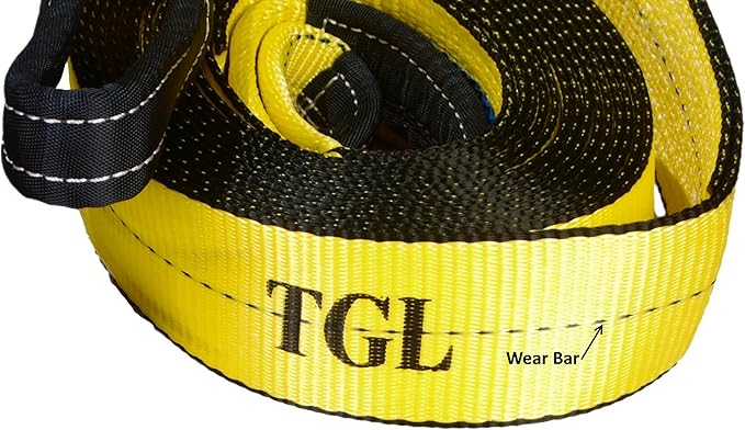 TGL Heavy Duty Tow Strap with Loops, 3" x 20', 30,000 lb Break Strength, Reinforced Loops - Emergency Strap for Truck, UTV, ATV - Compatible with Jeep Accessories, Ford, Toyota.