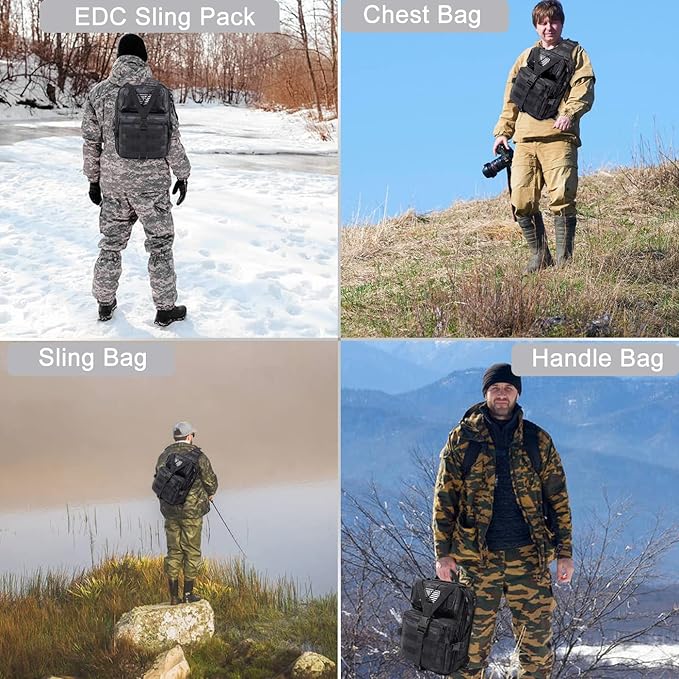 HAOMUK Tactical Sling Bag Pack Military Rover Shoulder Sling Backpack EDC Molle Assault Range Bag