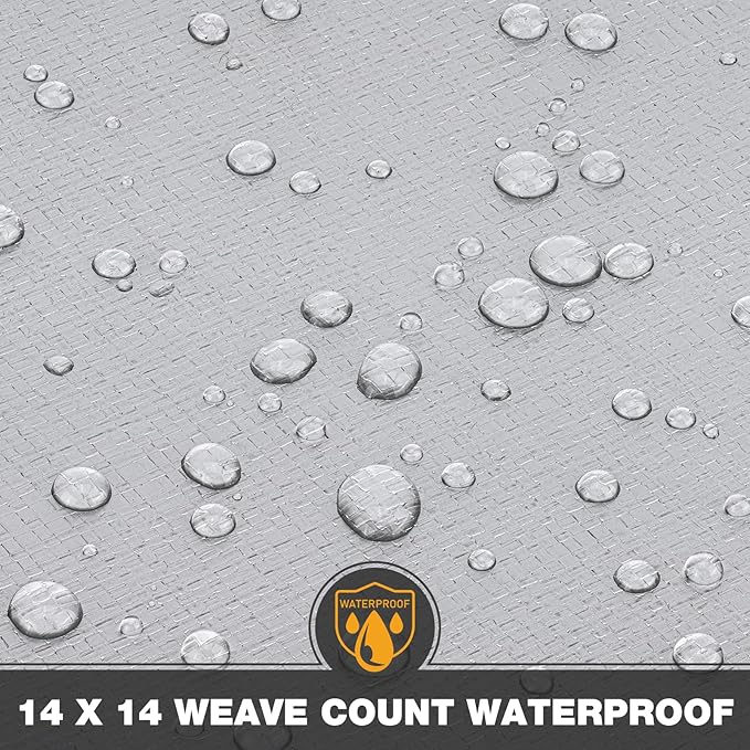 Tarp 16x20 Feet 14 Mil Heavy Duty Waterproof Tarp, Large Multipurpose Cover with Brass Grommets and Reinforced Edges, UV Resistant Thick Poly Tarps for Outdoor Camping Tent Pool Car