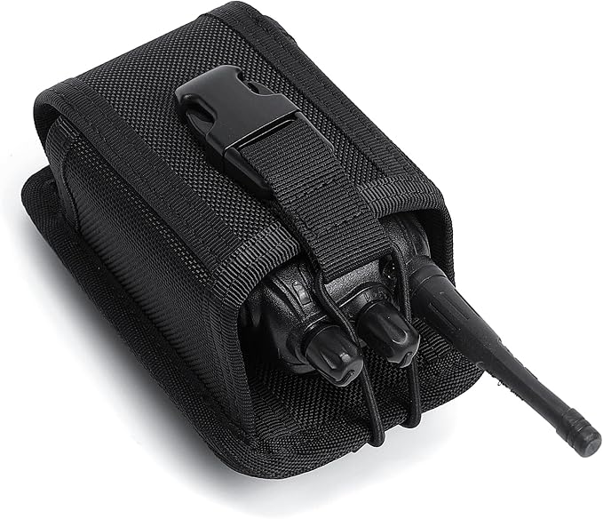 TACNEX Universal Radio Holster Tactical Two Ways Radio Holder Compact Elastic Walkie Talkies Pouch Nylon Case w/MOLLE Strap Duty Belt Clip for Police Leo Security Firefighter Rescue EMS EMT Military