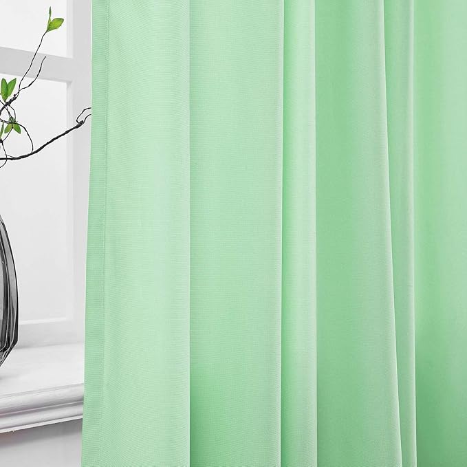 Macochico Nickel Grommet Medical Curtains Privacy Hospital Cubicle Flexible Curtains for Spa Lab Green Cubicle Curtain Divider Privacy Screen, 8ft Wide x 7ft Tall(1 Panel)