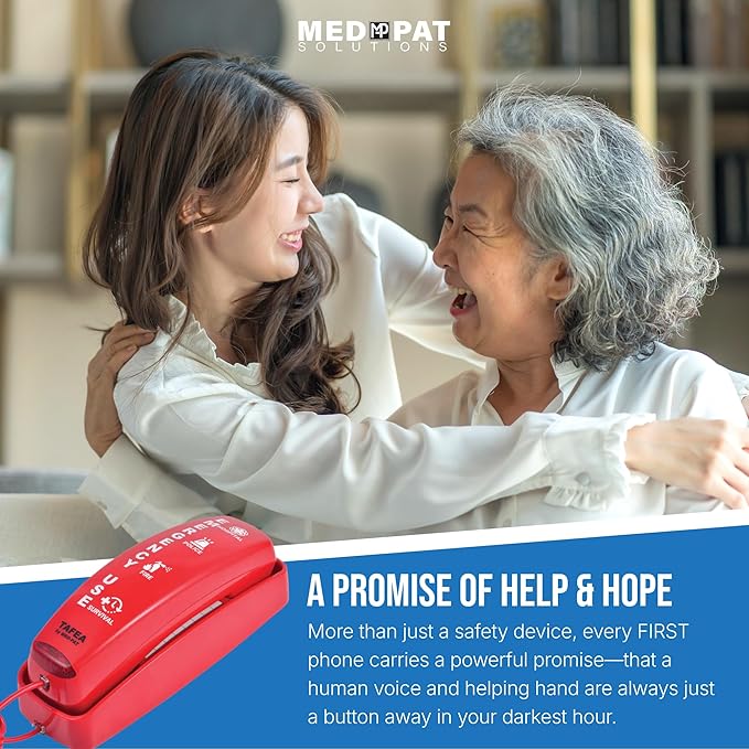 Med-Pat FIRST by TAFEA Emergency One-Touch Dialer - Instant Lifeline - H.E.L.P. Technology Emergency Response - Patented Enhanced Microphone - Increase Distance to Hear Background Noise - Crisis Phone