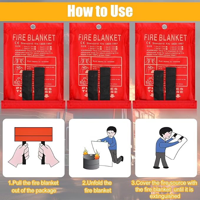 50 Pack Fire Blanket for Home and Kitchen Bulk 39 x 39 Inch Emergency Fire Blanket Fiberglass Fire Blankets Emergency Fire Retardant Blankets for Home,Kitchen,Camping School(White)