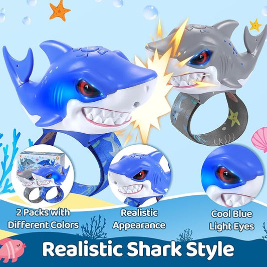 Vvinca Shark Walkie Talkies for Kids 2 Pack - Shark Toys for Boys Girls Age 3-5 5-7 8-12 Birthday Gifts for Toddlers Adjustable Strap Long Range Clear Sound Camping Outdoor Games
