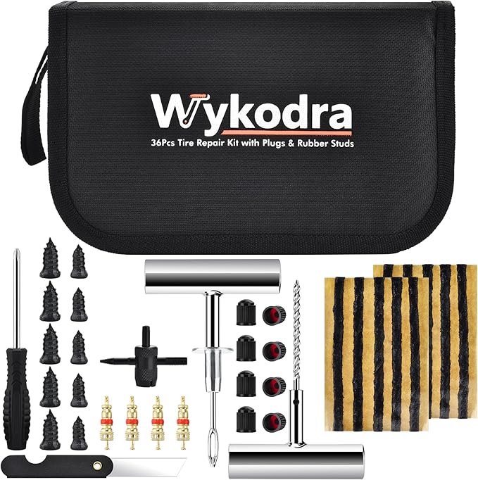 Tire Repair Kit, Tire Plug Kit, Tire Repair Rubber Nail, Professional Heavy Duty Emergency Flat Tire Repair, Repair Tire for Car, RV, SUV, Jeep, UTV, Truck, Motorcycle, Tractor, Mower, Wheelbarrow