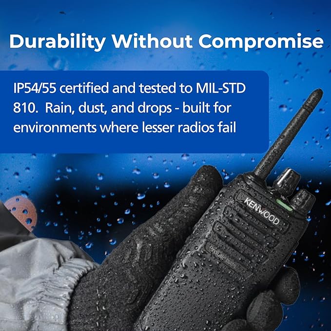 KENWOOD ProTalk NX-P1300AU 5W UHF Business Radio – in-Building Coverage, 64 Channels/4 Zones, Up to 15-Hour Battery, Loud 1,000 mW Speaker, Rugged MIL-STD 810 & IP54/55, Upgradable NXDN Digital
