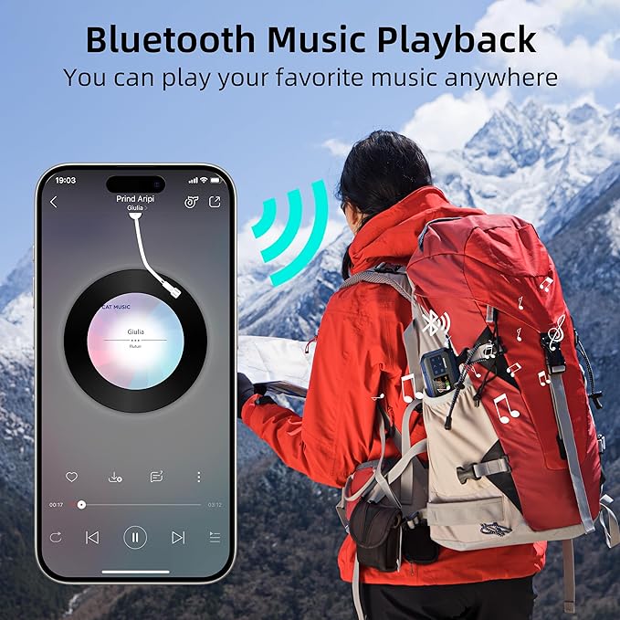 Portable Emergency Radio with AM FM NOAA,Bluetooth Speaker,2000mAh Rechargeable Battery,USB-C Hand Crank Solar Charging,Clear Sound Quality,Flashlight,SOS Alarm for Storm Power Outages Camping