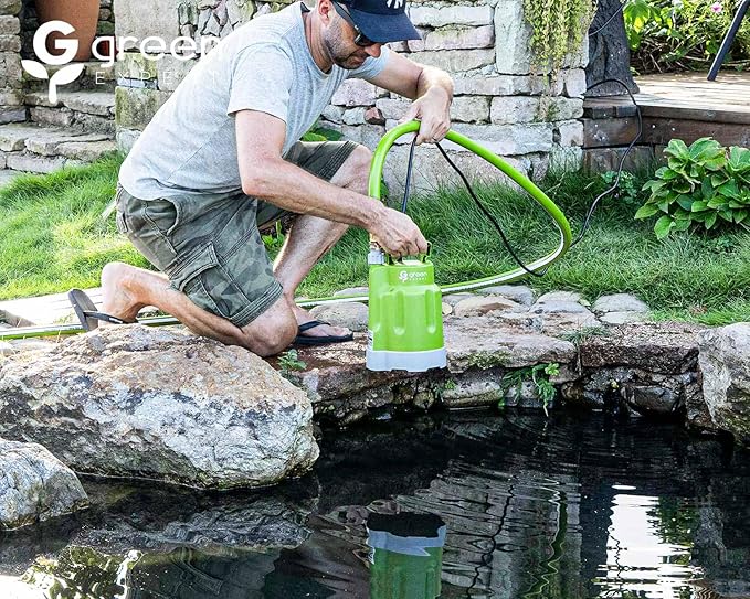 Green Expert 1/4HP Submersible Sump Pump 25-Foot Long Power Cord High Flow 1800GPH for Fast Water Removal Easy to Use in Pool Hot Tub Flooded House Drainage Household Drain Pump Suit to Garden Hoses