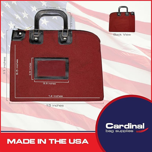 Fire Resistant Security Money Bag with Lock, Water Repellent, Safe Storage, Protects Important Valuables, 15 x 11 Inch (Burgundy)