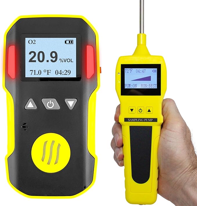 FORENSICS DETECTORS FD - OXYGEN O2 Detector Analyzer + PUMP with Probe by FORENSICS - USA NIST Calibrated - USB Recharge - Sound, Light and Vibration Alarms - 0-30% O2 -