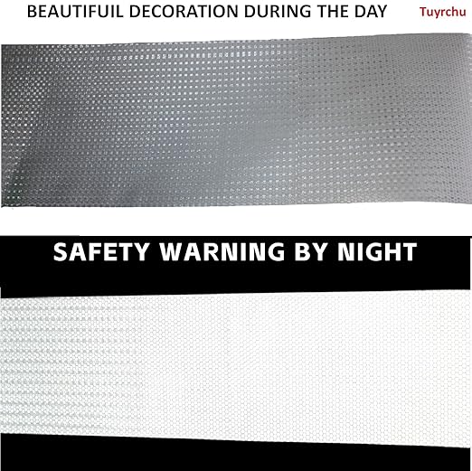 White Reflective Tape Outdoor Waterproof 12 inch, High Visibility Warning Industrial Marking Tape, Safety Stickers (11 feet)