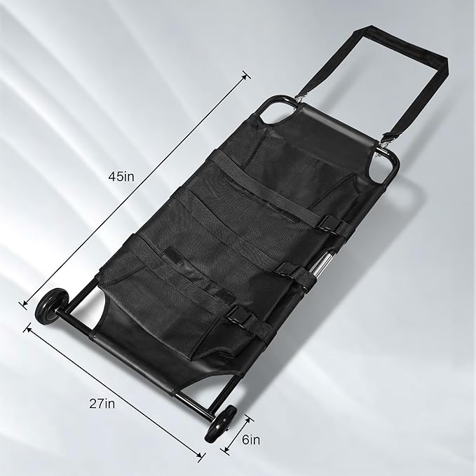 Pet Transport Large Dog Stretcher Max Loading 250lbs Stretcher with Noiseless Wheels, 45 x 22 Inch Animal Carry Stretcher for Emergency Use