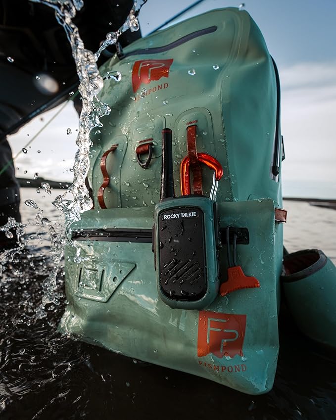Rocky Talkie Expedition 5 Watt Radio with Climbing Rated Carabiner Attachment - GMRS Radio with IP67 Waterproofing, Long Range Walkie Talkie, NOAA Weather Alerts, 5 Day Battery Life, 1 Pack