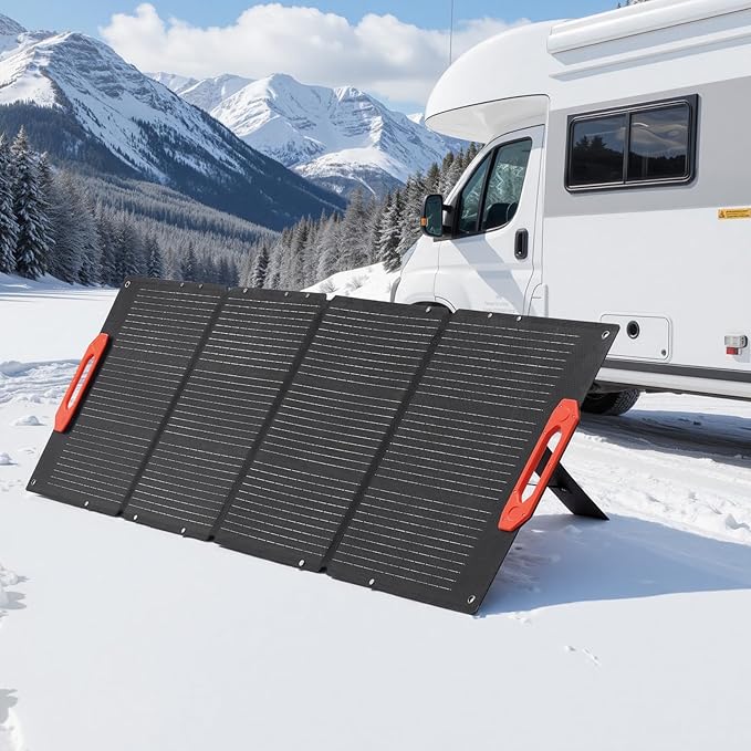 VEVOR 150W Foldable Monocrystalline Solar Panel, 23% Efficiency Portable ETFE Mono Solar Panel Charger with MC4 Output, Type-C, QC3.0 USB & DC Ports, IP67 Waterproof for Power Stations Camping Hiking