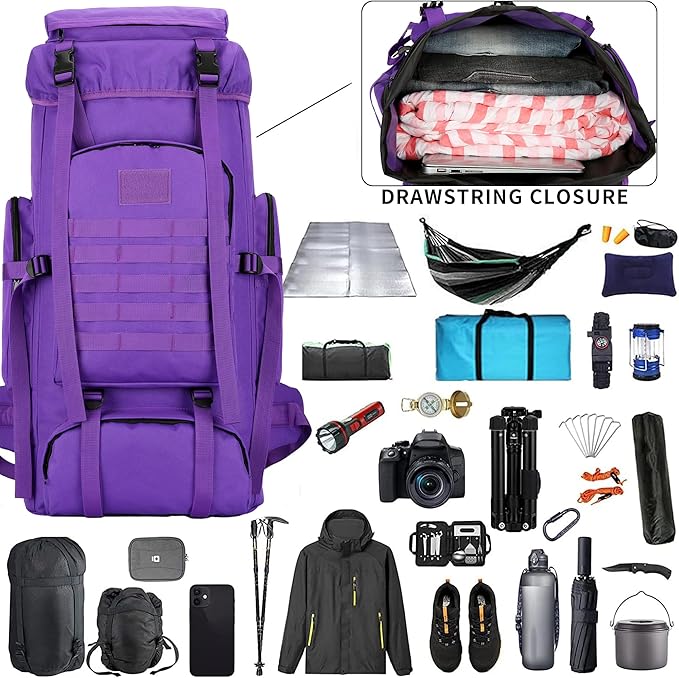 Hiking Backpack for Men 70L/100L Camping Backpack Military Rucksack Molle 3 Days Assault Pack for Climbing