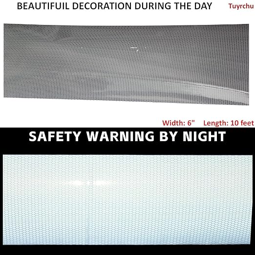 Industrial Reflective Tape Silver 6 inch for Truck, Outdoor Waterproof Hazard Conspicuity Warning Marking Tape (10 feet)