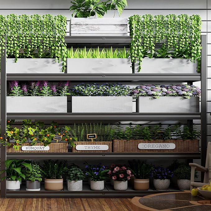 5-Tier Storage Shelves, 78" W Garage Shelving Heavy Duty Metal Adjustable Garage Shelves, Shelving Units Industrial Shelving for Warehouse, 78" W x 24" D x 78" H