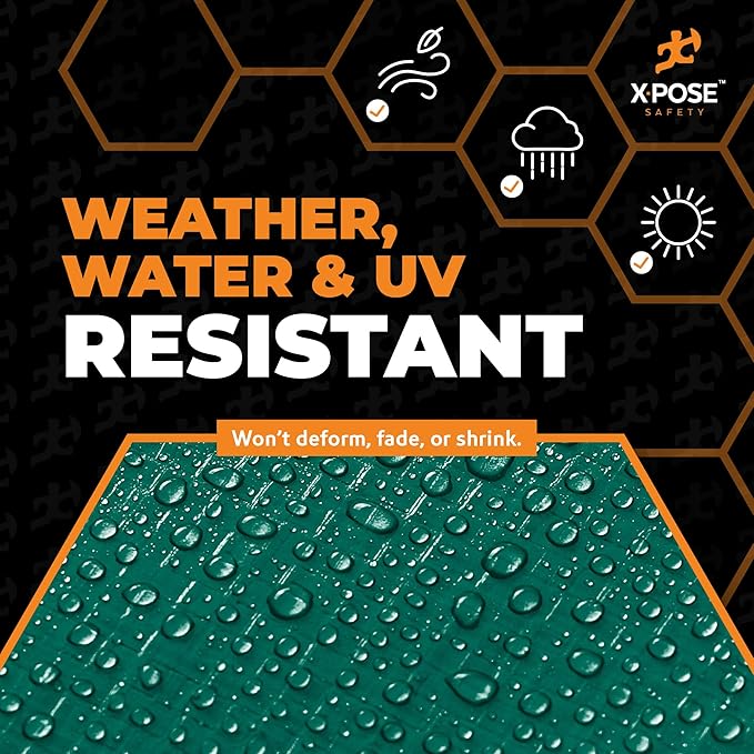 Heavy Duty Poly Tarp 100 Feet x 100 Feet 10 Mil Thick Waterproof, UV Blocking Protective Cover - Reversible Green and Black - Laminated Coating - Grommets - by Xpose Safety