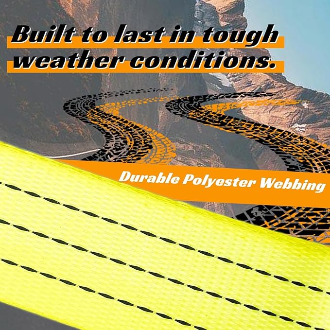 8 Pack 2" x 15' Heavy Duty E-Track Ratchet Straps - 4500LBS Break Strength - Tie Down Straps for Trucks, Trailers, Motorcycles, and Cargo（Yellow）