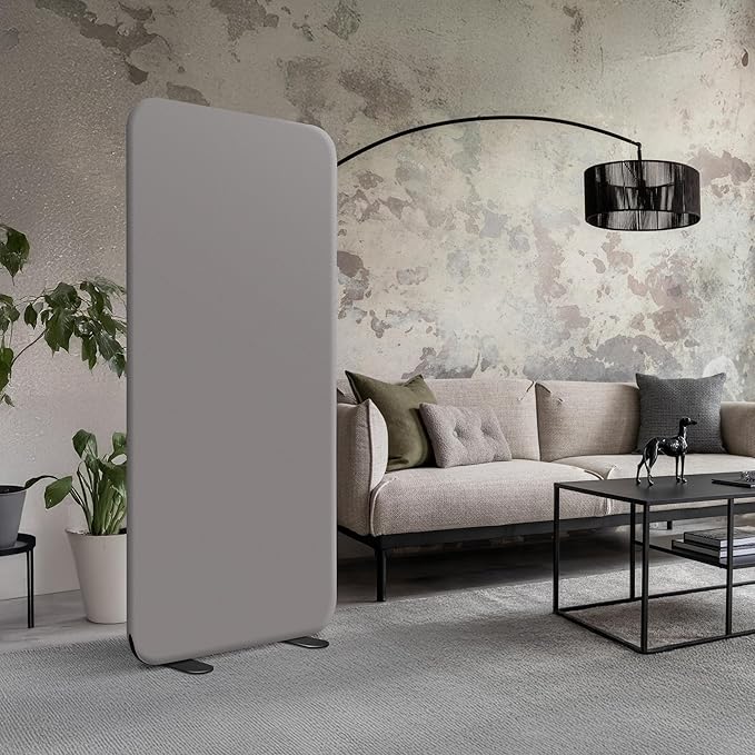 DECOLAB Standing Wall Room Dividers, Portable Partition for Room Separation, Studio, Office, Bedroom, Scratch Resistance, 29"x65", Sterling