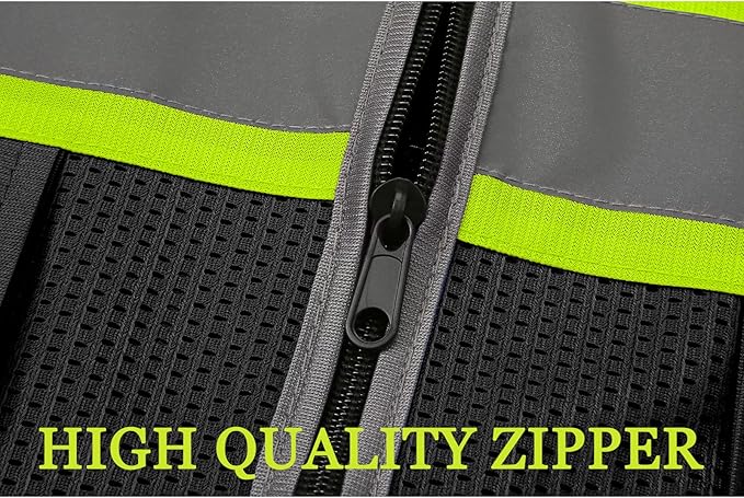 BeautyWill Custom Logo Safety Vest Class 2 High Visibility Reflective Vest for Men - Personalized Logo Team Vest