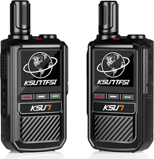 Lifetime Free Global Rapid Walkie Talkies Unlimited Range Nationwide PTT 4G LTE PoC Long Range Two Way Radio 5000 Miles Long Distance with Flashlight for Family,Outdoor,Logistics (2 Pack with SIM)
