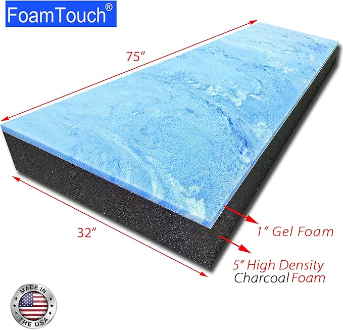FoamTouch 6" Gel-Memory-Foam-Mattress No Cover