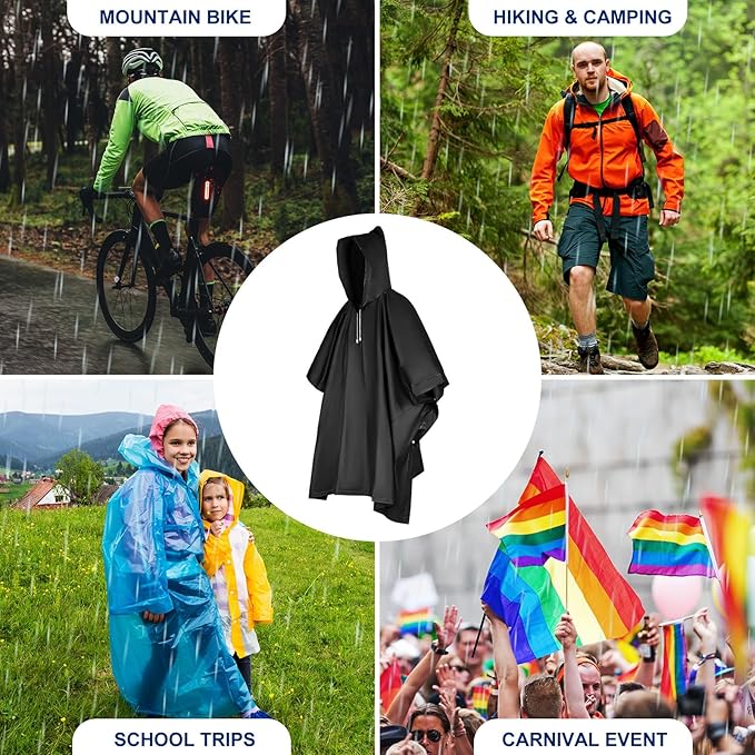 Zhehao 20 Pcs Rain Ponchos for Adult Reusable Waterproof Plastic Rain Coat