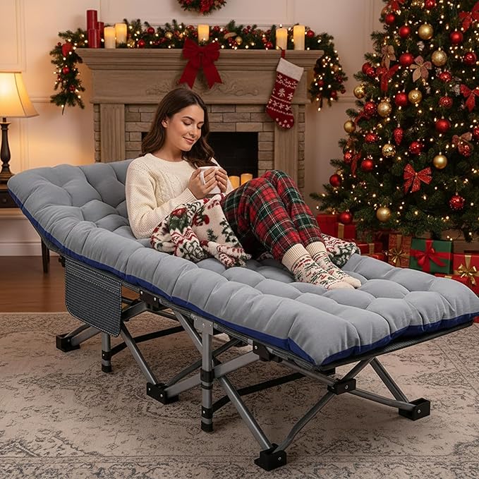 ABORON XXL Camping Cot for Adults 900LBS - 78"×32" Oversized Folding Bed with Mattress Pad, Heavy Duty 1200D Oxford Outdoor Cot with Carry Bag