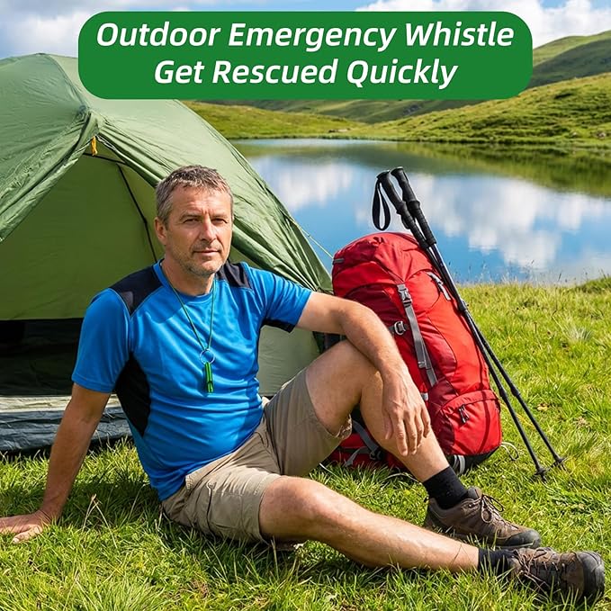 12 Pcs Emergency Whistle with Key Chain, Loud Hiking Safety Whistles for Women Defense, Aluminum Survival Whistle Key Chain for Hunting, Outdoor Sports (6 Colors)