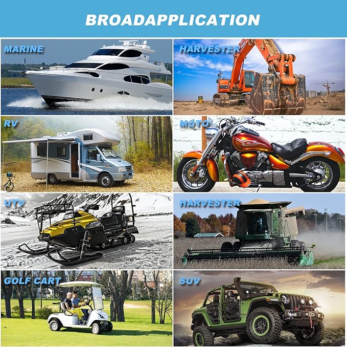 Universal Boat Radio Antenna - Flexible Mast for AM/FM, Yacht, Pontoon, Golf Cart, ATV, UTV, RV, Excavator, Tractor & Car Stereo