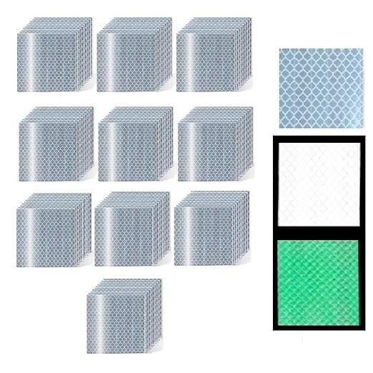 Glow in The Dark Reflective Stickers 4 inch X 4 inch for Car, High Visibility Warning Safety Reflective Strips (100 Pcs)