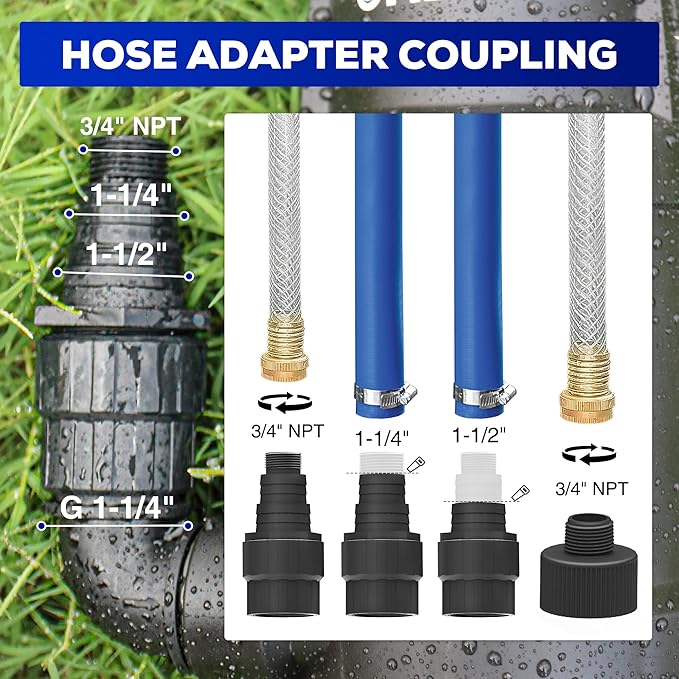 MEDAS Portable Sump Pump for Swimming Pool, Garden Pond, Basement Water Removal with 10ft Power Cord 1HP
