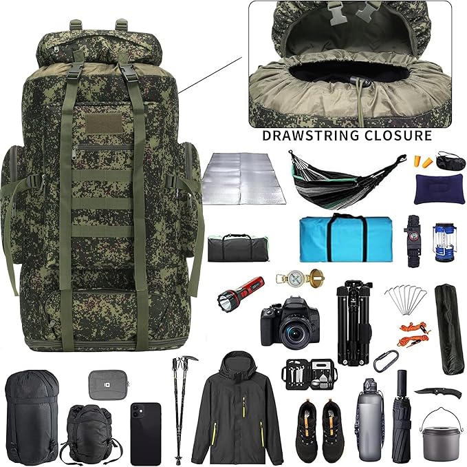 Hiking Backpack for Men 70L/100L Camping Backpack Military Rucksack Molle 3 Days Assault Pack for Climbing
