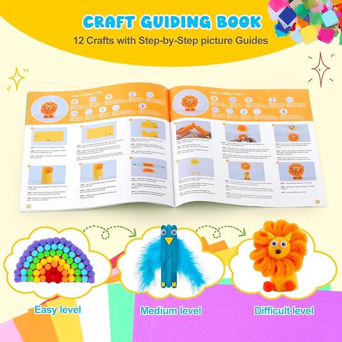 Zefy 3200+ Pcs Arts and Crafts Supplies for Kids, All in One Craft Kits with 12 Crafts Design, DIY School Supplies Kit Craft Box Christmas Gifts for Girls Boys Ages 4-12