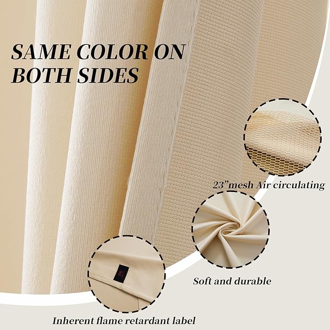 5ft Wide x 8ft Tall Hospital Curtains with Grommet for Hospital Medical Clinic SPA Lab Curtain Room Divider Privacy Screen (Beige, 1 Panel)